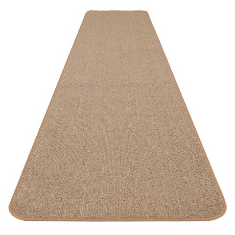 House, Home and More Skid-Resistant Carpet Runner - Pebble Beige - 14 Feet X 36 Inches
