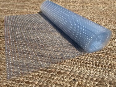 Home Must Haves Clear Vinyl Plastic Premium Deluxe PVC Ribbed Pattern Floor Runner Protector for Carpet (27" Wide)