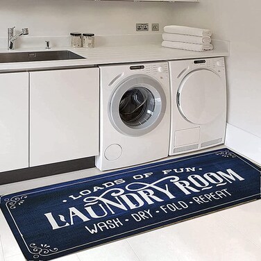 Poowe Nonslip Laundry Room Rug Farmhouse Laundry Room Mat Decor Runner 17.7"X47.2" Comfortable Standing Mat for Washer and Dryer Durable Kitchen Runner Bathroom Mats
