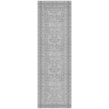 GelPro NeverMove Machine-Washable Bella Persian Runner Rug 24" x 76", Light Grey