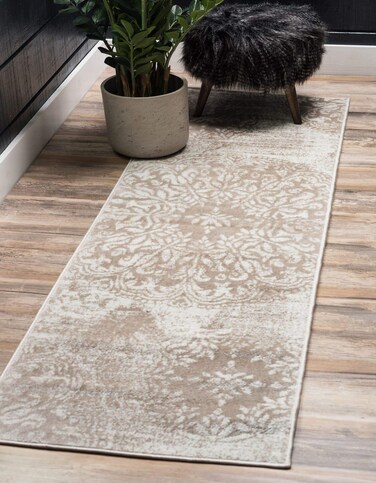 Unique Loom Sofia Collection Area Rug - Grand (2' x 6' 7" Runner Beige/Ivory)