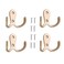 Lansonee 4 Pcs Double Prong Robe Hooks, Dual Coat Hooks Wall Mounted Hanging Clothes for Bathroom Bedroom Door Wall Retro Metal Cloth Hanger Double Coat Hooks with 8 Screws (Rose Gold)