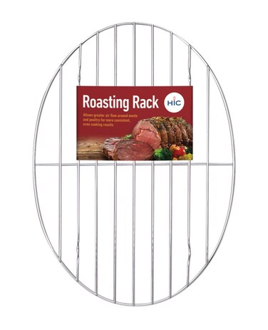 HIC Kitchen Oval Baking Broiling Roasting Racks, Chrome Plated Steel Wire