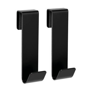 SimplyHooks 3" Shower Door Hooks, Black, 2 Pack, Shower Towel Hook, Shower Door Hook for Frameless Glass Shower Door 3/8"(10mm)