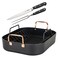 Viking Culinary Hard Anodized Roasting Pan, Includes Nonstick Rack &amp; Carving Set, Dishwasher, Oven Safe, Works on All Cooktops including Induction, Black
