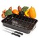 Moss &amp; Stone Carbon Steel Roaster Pan With &acirc;&euro;&oelig;V&acirc;&euro; Shape Removable Roasting Rack Set, 16.5 Inch Rectangular Nonstick Roasting Pan, Turkey Roaster Pan Rack With Carving Fork &amp; Chef Knife
