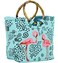 QOGiR Lunch Bag Tote Bag Large Reusable Insulated Neoprene lunch Bag with Inside Pocket (Flamingo)