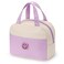 Lunch Bag Women Insulated Lunch Box Reusable Waterproof Lunch Tote Bag with Preppy Lunch Bag,Soft Leather Lunchbag for Travel Work Picnic (Purple&amp;White)