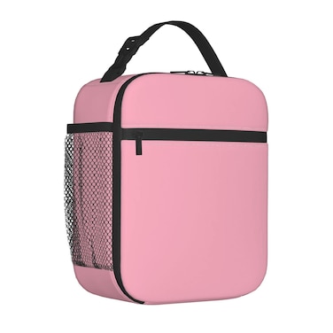 TEIKKIOP Light Pink Lunch Bag Reusable Lunch Box Insulated Cooler Tote Bags Lunchbox for Women Kids Teens Girls Boys School Work Office Picnic