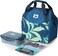 Arctic Zone High Performance Meal Prep Lunch Bag M.D with 6 Piece Printed Leak Proof Bento and 250g High Performance Ice Pack - Leafy Grey