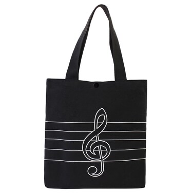 Musical Note Print Tote Bag Fashion Women Handbag Girls Shoulder Storage Bags for Travel Ladies large Capacity Both Sided Print Muisc Clef Theme Shopping Bag
