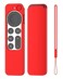 K TOMOTO Compatible with Apple TV 4K Siri Remote Case 2021, Silky-Soft Anti-Slip Protective Silicone Cover for Siri Remote Control 2nd Generation [Lanyard Included], Red