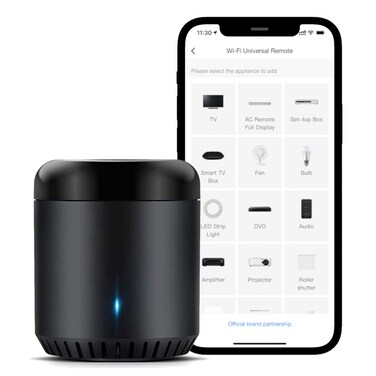 Broadlink WiFi Smart Home Hub RM Mini 3 (2.4 GHz Wi-Fi Only) IR Automation Learning Universal Remote Control for TV Compatible with Alexa, Google Home, IFTTT