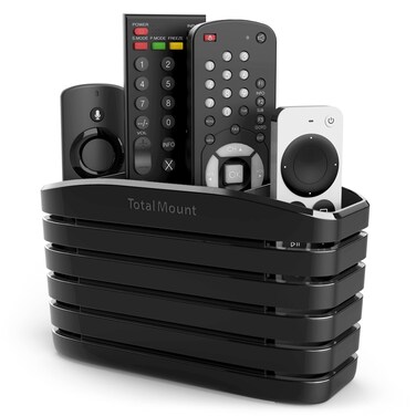TotalMount Remote Control Holder &acirc;&euro;&ldquo; Premium Quality and Extra Stable to Place Near Your TV, Bed, or Table (Large &acirc;&euro;&ldquo; Fits Four Remotes, Premium Black)
