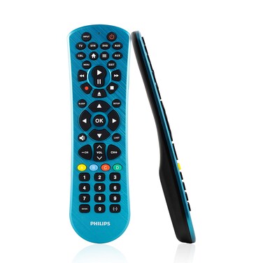 Philips Universal Remote Control, Universal TV Remote Replacement, Samsung TV Remote Control Universal, for Roku Remote Replacement, Vizio, LG, Sony, Apple TV, Smart TVs, 6 Device, Blue, SRP6249B/27