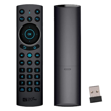 Bluetooth Voice Remote Control,USB Wireless Voice Control Sensing Backlit Air Remote Mouse with IR Learning for PC,Projector,Smart TV,Android TV Box(G20S Pro Plus)