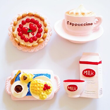 Pink Aesthetics Home Decoration Magnet, 4 Pink Fridge Magnets, Cute Pink Kitchen Appliances with Strong Magnets for Kitchen Home Class Office Decor