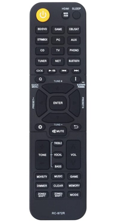 New RC-972R Replace Remote Control Compatible with Onkyo AV Receiver TX-NR797 TX-RZ840 TX-NR696 TX-NR595 TX-NR696-S TX-NR6050 TX-NR6100 TXNR797 TXRZ840 TXNR696 TXNR595 TXNR6050 TXNR6100