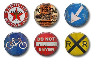 Fun Locker Magnets For Boys - Vintage Road Signs - Fun School Supplies - Whiteboard Office or Fridge - Funny Magnet Gift Set (Vintage Signs)