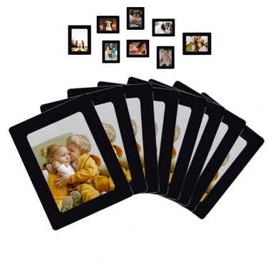 Raxwalker Magnetic Photo Frames and Refrigerator Magnets Holds 4x6 3.5x5 2.5x3.5 Inches Photos,12 Pack(Black)