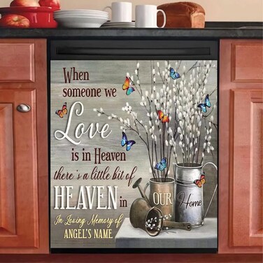 Homega Someone We Love in Heaven Dishwasher Magnet,Butterfly Bless Home Dish Washer Door Cover Fridge Magnetic Magnet 23 W x 17 H inch
