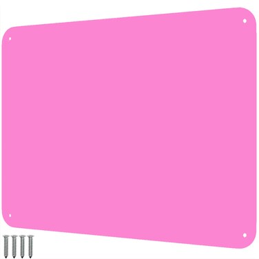 9.5 inches x 6.5 inches Stainless Steel Plate for Magnets, 3M Adhesive Back, Mounting Screws, Ideal for Magnetic Shelf, Spice Holders, Fridge Magnets. Mount Anywhere! (Pink, 1 Pack)
