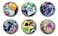 Graffiti Magnets - Locker Magnets for Boys or Girls - Set of Six 1.75" Button Style - Whiteboard, Office, Home School Gift Set