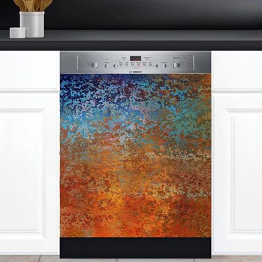Kitchen Decor Dishwasher Magnet Cover, Dishwasher Decal Vinyl Sticker, Fridge Panel Door Cover Sheet, (Peeling Paint, Magnetic 23" W x 26" H)