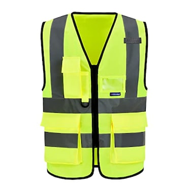 A-SAFETY Enhanced Visibility Safety Vest, Hi Viz 2 Band And Braces Waistcoat safe for Motorcycle, Running/Jogging, Bike/Bicycle Riding Outdoor Activities, Yellow