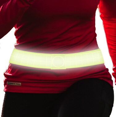 Athle Sport Reflective Belt With Magnetic Closure - High Visibility Magnetic Belt - One Size Fits All - Reflective Running Gear - Reflective Yellow