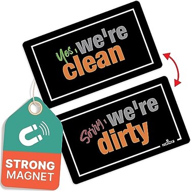 Dishwasher Magnet Clean Dirty Sign for Better Kitchen Organization; Double Sided Clean Dirty Magnet for Dishwasher, Waterproof Dirty Clean Dishwasher Magnet; Strong Dishwasher Clean Dirty Sign