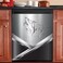 MLGB Metal Wolf Magnet Dishwasher Cover Vinyl Decal, Stainless Steel Covers for Appliances Refrigerator, Animal Magnetic Dishwasher Sticker, 23&amp;quot; x 26&amp;quot; Magnetic