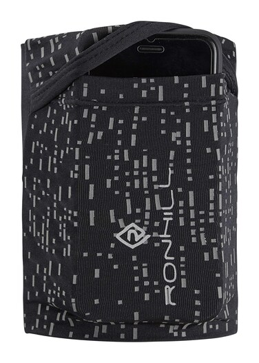 Ronhill Unisex-Adult Night Runner Stretch Arm Pocket, Black/Reflect, Medium/Large