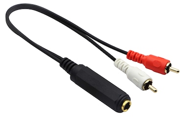zdyCGTime 6.35mm to 2 RCA Y Splitter Cable, Gold-Plated 6.35mm (1/4 inch) TRS Female to 2 (Dual) RCA Male Stereo Audio Y Splitter Extension Adapter Cable (12Inch/30CM)
