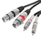 ITSROCK XLR to RCA Cable, Heavy Duty Dual XLR Female to Dual RCA HiFi Stereo Audio Cable,2 XLR to 2 RCA Interconnect Lead Wire(10Ft/3.3M)