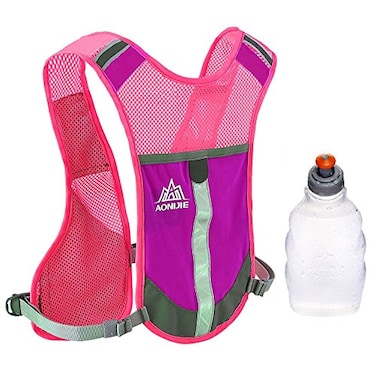 AONIJIE Premium Reflective Vest Give Sport Water Bottle as Gift for Running Cycling Clothes for Women Men Safety Gear with Pocket 3M Scotchlite with Reflective High Visibility (Pink)