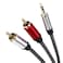 Nanxudyj 2RCA to 3.5mm Cable 25ft,Nylon-Braided 3.5mm AUX Cord to 2RCA Audio Cable for Stereo Receiver Speaker Smartphone Tablet HDTV MP3 Player &amp; More Stereo Cable Audiophiles Headphone 2RCA Cable