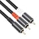 REXUS RCA Connector Audio Cable Male to 2 Male 3.3 feet (1 Meter) 2 Pack, RCA Stereo Audio Y-Adapter Splitter Cable Hi-Fi Sound Gold Plated Copper Shell Nylon-Braided(RCA_M2MM10*2)