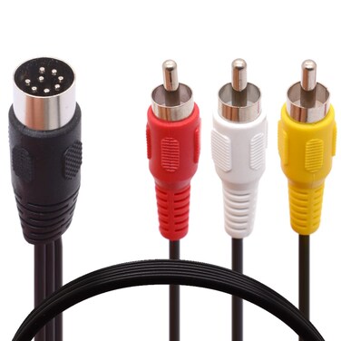 PIIHUSW Din 8 Pin to 3RCA Cable, 8Pin Din Male Plug to 3-RCA 3*RCA Male Audio Adapter Cable for Musical Instrument Audio Equipment (50 cm / 1.6 FT)