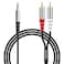 RCA to 3.5mm AUX Cable, (1.5M/4.9Feet) 3.5mm 1/8 to RCA 2-Male Headphone Jack Adapter Y Splitter Premium Stereo Audio Cord for Smartphones, Tablets, HDTV,or MP3 Players, Speakers
