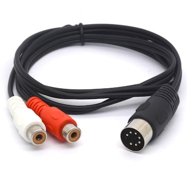 GLHONG Din 7 Pin Male to Dual RCA Female Audio Cable Cord for Bang &amp; Olufsen, Naim, Quad.Stereo Systems (1 Meter)