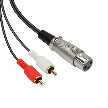 MEIRIYFA XLR Female to 2RCA Male Y Splitter Patch Cable, Unbalanced XLR Female to 2 RCA/Phono Plug Stereo Audio Interconnect Duplicator Lead - 1.5 Meter (XLR Female to 2RCA)