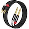 HOSONGIN RCA to 1/4 inch Cable 15 Feet,Dual 1/4 inch TS to Dual RCA Stereo Audio Interconnect Cable, Gold Plated High Elastic PVC Jacket,Dual 6.35mm 1/4 inch Male TS to 2 RCA Male Adapter Cable