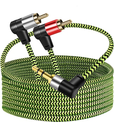 PPTVC 3.5mm to 2RCA Audio Cable 20ft,Auxiliary Adapter, Stereo Splitter Cable,AUX RCA Y Cord for Smartphone,Speakers,Tablet, HDTV, MP3 Player