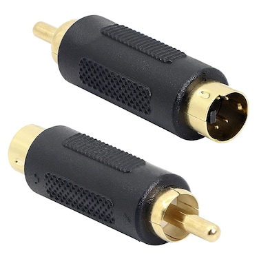 Traovien S-Video Male to RCA Male Adapter 4 PIN Composite Cable Adapter Suitable for Micro Phones and Audio Equipment and More(2Pcs) (4pin Male/RCA Male)