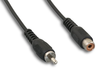 Cablelera Standard RCA Composite Video Cable M/F, 6', 28AWG Audio Cable, Black (ZCAAFFMF-06)