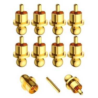 Audiocrast 10x RCA Shorting Caps, Gold Plated Copper RCA Protective Caps RCA Noise Stopper HiFi RCA Dust Caps Protective Covers for RCA Chassis RCA Sockets RCA Plug Jacks to Prevent Dirt, RF, RFI, EMI