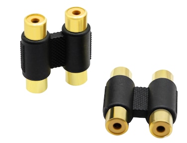 zdyCGTime (2Pack) 2-RCA Jacks to 2-RCA Jacks Coupler,Female to Female 2 RCA Audio Coupler Adapter Cable Component (2rca)