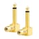 BRIGHTFUN 2 Pack RCA to 1/4" Audio Adapter, RCA Female to 6.35mm Mono Male Microphone Plug, 90 Angle True Gold Plated Pure Copper Guitar Jack Connector