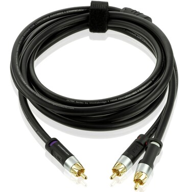 Mediabridge&acirc;&bdquo;&cent; Ultra Series RCA Y-Adapter (15 Feet) - 1-Male to 2-Male for Digital Audio or Subwoofer - Dual Shielded with RCA to RCA Gold-Plated Connectors - Black - (Part# CYA-1M2M-15B)